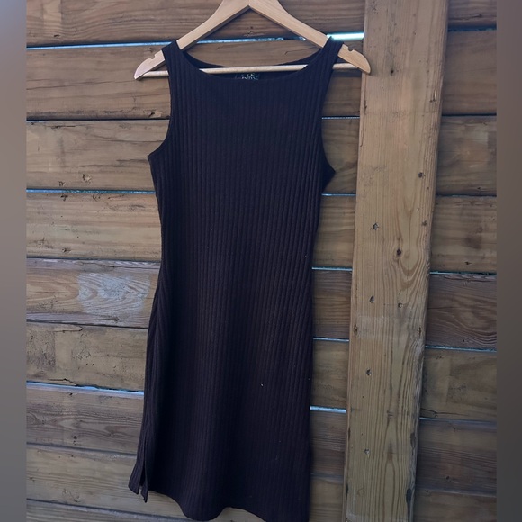 Vintage Brown Boat Neck Sweater Dress - Picture 2 of 6